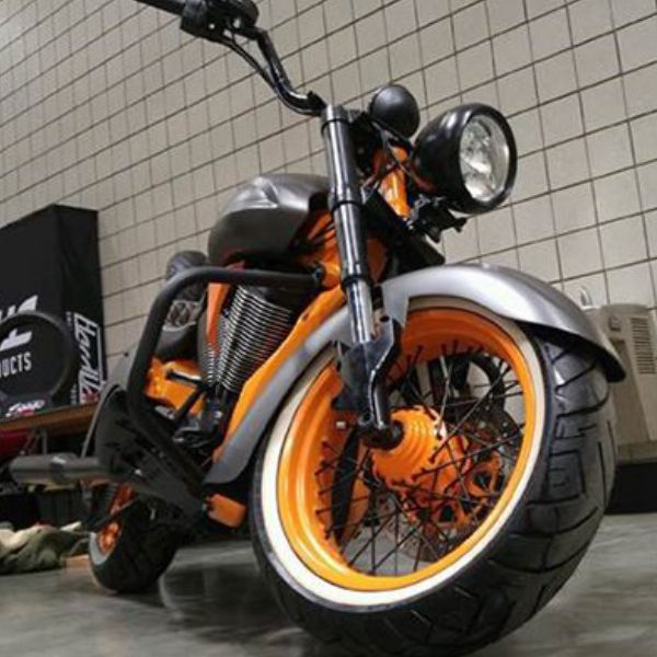 Powder coated motorbike frame